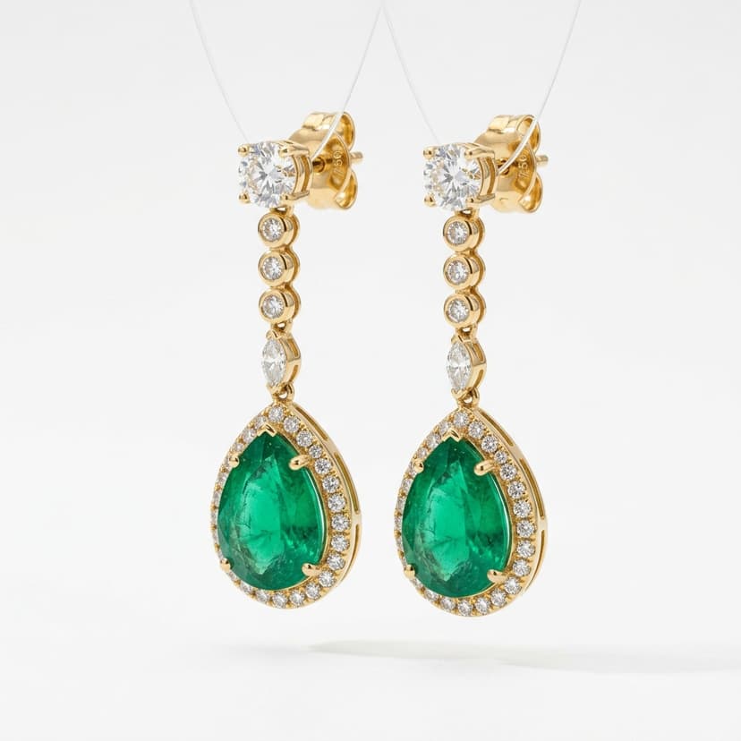 Smaragd & Diamant Ohrringe